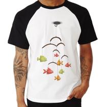 Camiseta Raglan Peixinhos Móbile - Foca na Moda