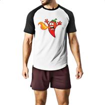 Camiseta Raglan Pimenta cuspindo fogo