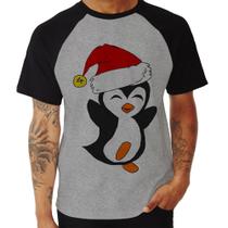 Camiseta Raglan Pinguim Noel - Foca na Moda