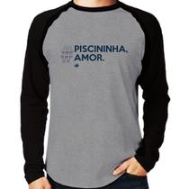 Camiseta Raglan Piscininha amor Manga Longa - Foca na Moda
