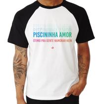 Camiseta Raglan Piscininha amor, ótimo pra gente namorar hein - Foca na Moda