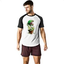 Camiseta Raglan Planta carnivora no vaso