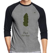 Camiseta Raglan Plants Before Guys Manga 3/4 - Foca na Moda