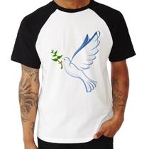 Camiseta Raglan Pomba da Paz - Foca na Moda