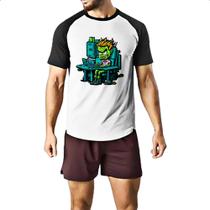 Camiseta Raglan Programador Escravo Zumbi
