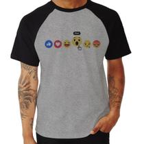 Camiseta Raglan Reações Facebook Eita! - Foca na Moda