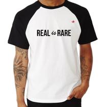 Camiseta Raglan Real is Rare - Foca na Moda