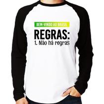 Camiseta Raglan Regras: Não há regras Manga Longa - Foca na Moda