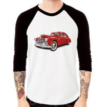 Camiseta Raglan Retro Classic Red Car Manga 3/4 - Foca na Moda