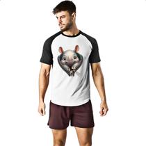 Camiseta Raglan Rinoceronte no ziper