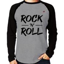 Camiseta Raglan Rock n Roll Manga Longa - Foca na Moda Camiseta Raglan Rock n Roll Manga Longa - Foca na Moda