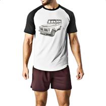 Camiseta Raglan Rural Willys esboco a lapis Camiseta Raglan Rural Willys esboco a lapis