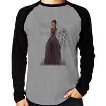Camiseta Raglan Sansa Stark Art Manga Longa - Foca na Moda Camiseta Raglan Sansa Stark Art Manga Longa - Foca na Moda
