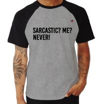 Camiseta Raglan Sarcastic Me Never! - Foca na Moda