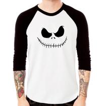 Camiseta Raglan Scare Face Manga 3/4 - Foca na Moda