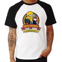 Camiseta Raglan Senhor Burns Simpsons Geek Nerd Séries