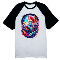 Camiseta Raglan Sereia na galáxia