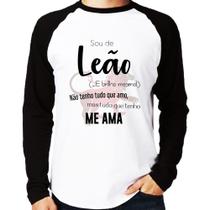 Camiseta Raglan Sou de Leão Manga Longa - Foca na Moda