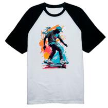 Camiseta Raglan Street Skate Art Splash