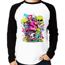 Camiseta Raglan Street Style Manga Longa - Foca na Moda Camiseta Raglan Street Style Manga Longa - Foca na Moda