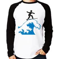 Camiseta Raglan Surfista Manga Longa - Foca na Moda Camiseta Raglan Surfista Manga Longa - Foca na Moda