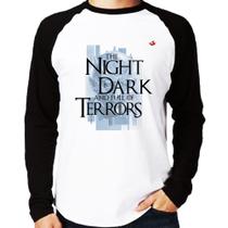 Camiseta Raglan The night is dark and full of terrors Manga Longa - Foca na Moda