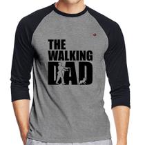 Camiseta Raglan The Walking Dad Paródia Meme Manga 3/4 - Foca na Moda