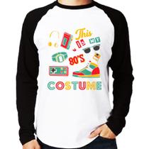 Camiseta Raglan This is my 80's costume Manga Longa - Foca na Moda