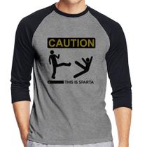 Camiseta Raglan This is Sparta Manga 3/4 - Foca na Moda Camiseta Raglan This is Sparta Manga 3/4 - Foca na Moda