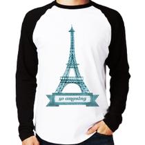 Camiseta Raglan Torre Eiffel Amazing Manga Longa - Foca na Moda Camiseta Raglan Torre Eiffel Amazing Manga Longa - Foca na Moda