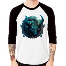 Camiseta Raglan Touro Sígno Manga 3/4 - Foca na Moda