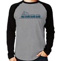 Camiseta Raglan Trenzinho Brinquedo Manga Longa - Foca na Moda Camiseta Raglan Trenzinho Brinquedo Manga Longa - Foca na Moda