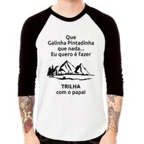 Camiseta Raglan Trilha com o papai Trekking Manga 3/4 - Foca na Moda