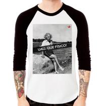 Camiseta Raglan Uau, que físico Manga 3/4 - Foca na Moda