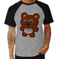Camiseta Raglan Ursinho Desenho - Foca na Moda Camiseta Raglan Ursinho Desenho - Foca na Moda