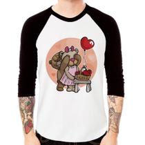 Camiseta Raglan Ursinhos Fofos Manga 3/4 - Foca na Moda