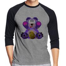 Camiseta Raglan Urso Mel Manga 3/4 - Foca na Moda