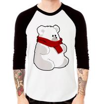 Camiseta Raglan Urso Polar Manga 3/4 - Foca na Moda Camiseta Raglan Urso Polar Manga 3/4 - Foca na Moda