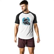 Camiseta Raglan Urso Polar Motoqueiro Radical