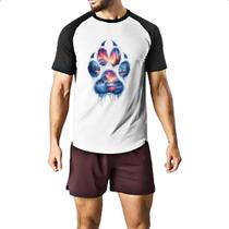 Camiseta Raglan Urso Polar Pata Paisagem