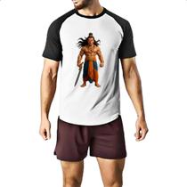 Camiseta Raglan Veerabhadra Deus Hindu Camiseta Raglan Veerabhadra Deus Hindu