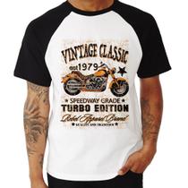 Camiseta Raglan Vintage Classic Moto - Foca na Moda