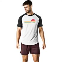 Camiseta Raglan Violao Espiral Sunset Art Camiseta Raglan Violao Espiral Sunset Art
