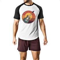 Camiseta Raglan Violao Sunset Art Camiseta Raglan Violao Sunset Art