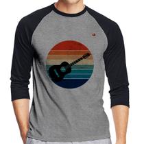 Camiseta Raglan Violão Vintage Sunset Manga 3/4 - Foca na Moda Camiseta Raglan Violão Vintage Sunset Manga 3/4 - Foca na Moda