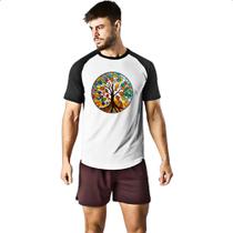 Camiseta Raglan Vitral arvore da vida