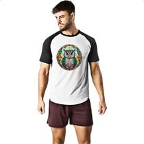 Camiseta Raglan Vitral Coruja