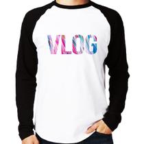 Camiseta Raglan Vlog Manga Longa - Foca na Moda