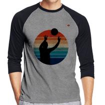 Camiseta Raglan Vôlei Vintage Sunset Manga 3/4 - Foca na Moda
