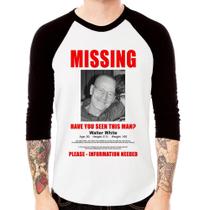 Camiseta Raglan Walter White Missing Manga 3/4 - Foca na Moda Camiseta Raglan Walter White Missing Manga 3/4 - Foca na Moda